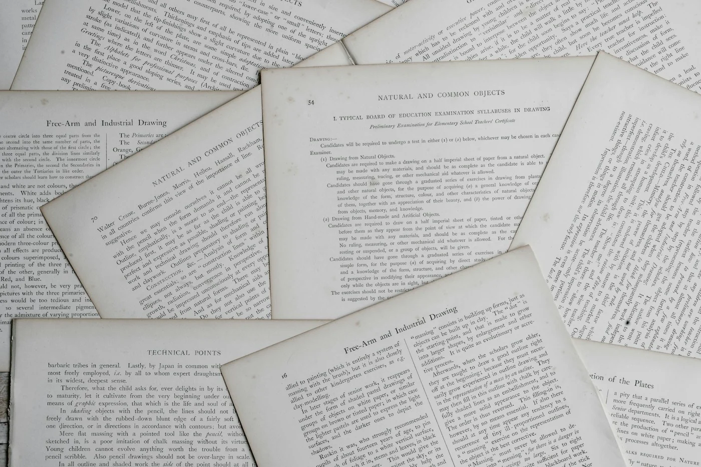 Printed pages for careful review